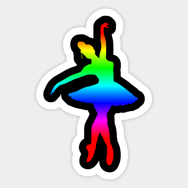 Rainbow Ballerina Sticker by Art by Deborah Camp